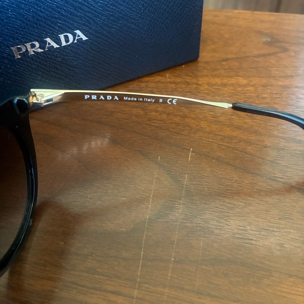 Prada Black and Gold Designer Sunglasses - Picture 2 of 7